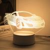 Крутой 3D ночник-спортивный автомобиль, USB-светильник теплого цвета, Декоративное освещение для дома, офиса, кабинета, спальни, Настольная атмосфера, Подарочный светильник