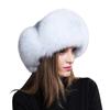 2023 100% Real Fox Fur Hats Women's Russian Ushanka Aviator Trapper Snow Skiing Hat Caps Earflap Winter Raccoon Fur Bomber Hat