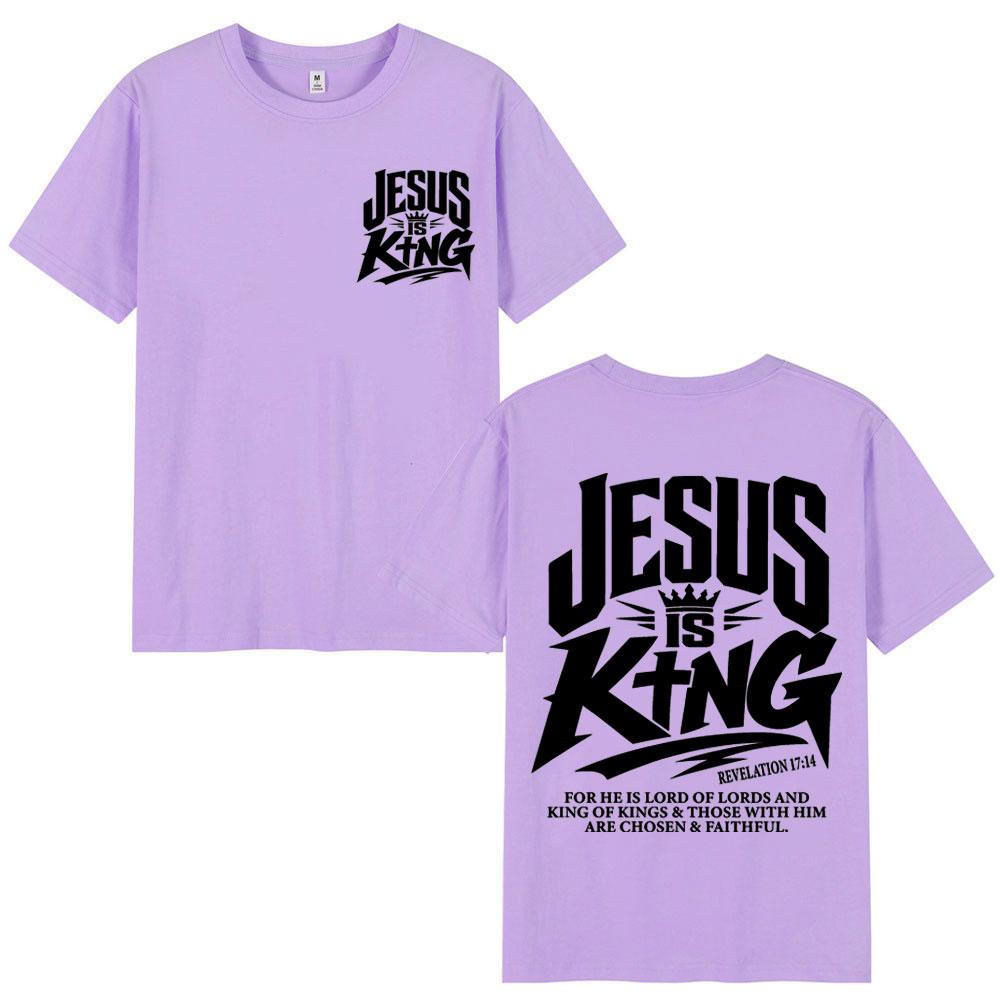 Christian Jesus Is King TShirt High Quality Fashion Oversized T Shirt Unisex Unisex Casual Cotton Short Sleeve TShirts Streetwear