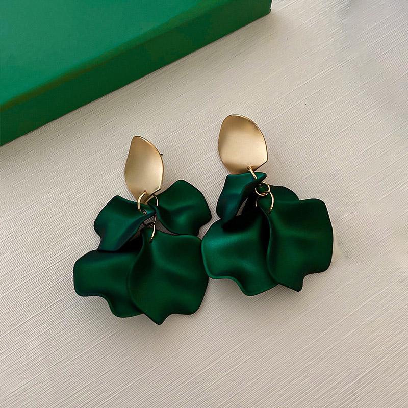 Модные зеленые серьги, геометрические полые круглые квадратные серьги-капли, металлические висячие серьги, женские ювелирные изделия