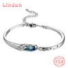 Lindon женский циркон стерлингового серебра 925 пробы ювелирные изделия геометрический браслет из бисера-цепочки модный тонкий свадебный подарок для подруги