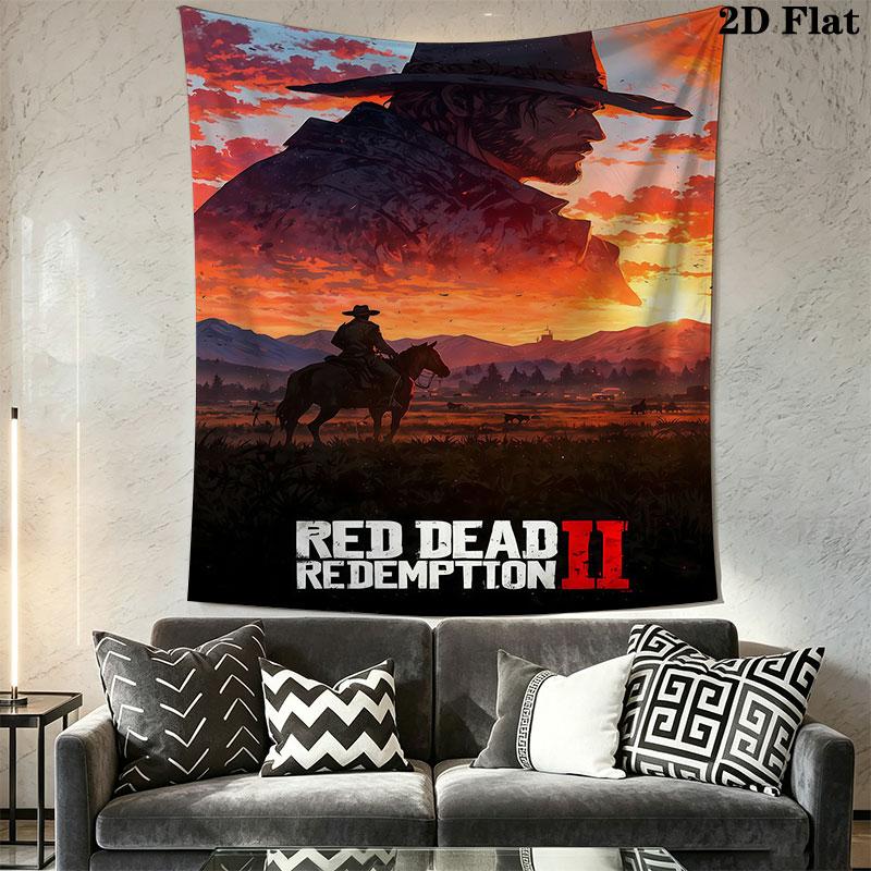 Постер RDR2 Настенный Повешенный Тканевое Одеяло Декоративные Гобелены для Спальни Гостиной Домашний Декор