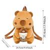 Bear Brown Doll Bag Cute Cartoon Daypack Thickened Capybara Plush Backpack  Women