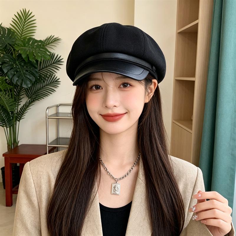 Retro British style fashion beret women's spring autumn and winter new face small octagonal hat literary and versatile painter hat