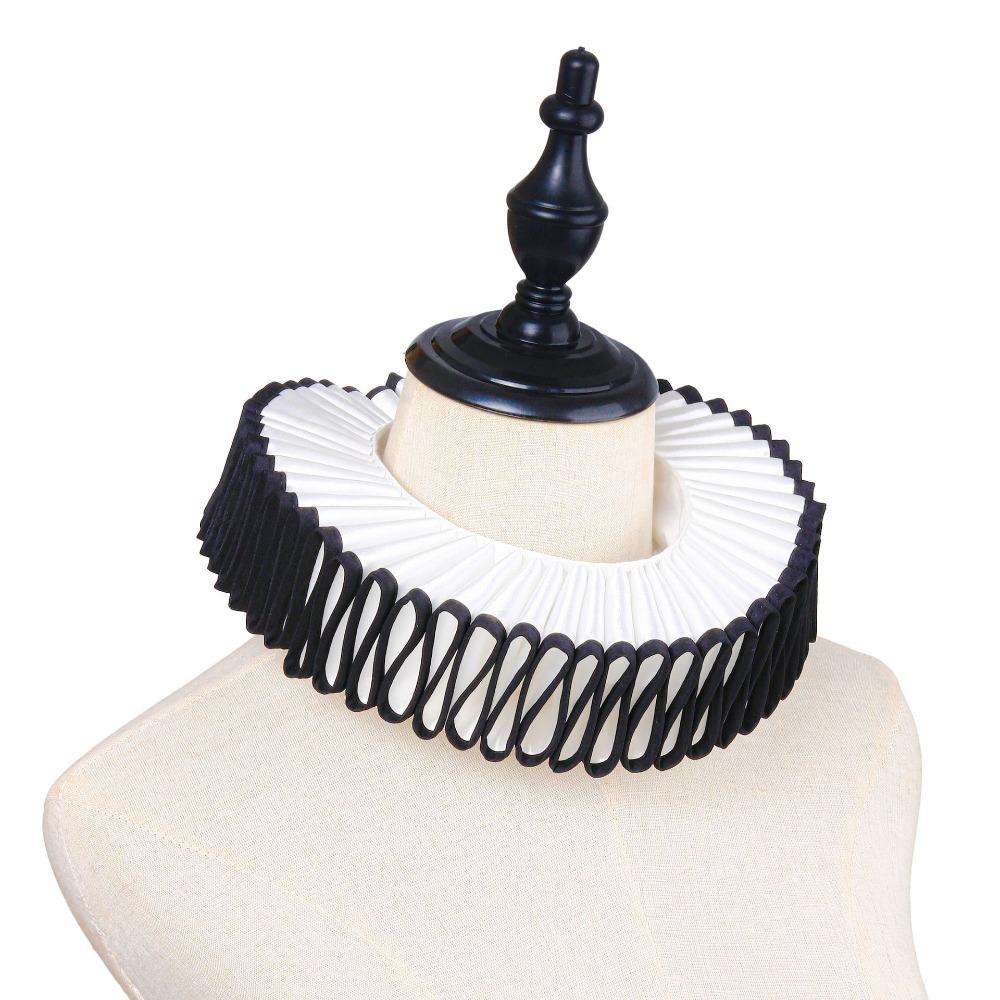 Victorian Costume Neck Ruffled Collar Detachable Circus Clowns Ruff Collar  Cosplay