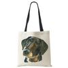 Women Handbag Linen Totes with Dog Print Casual Traveling Beach Gift Bags CLE