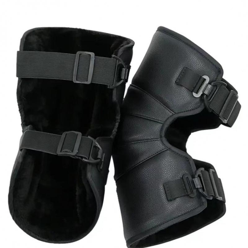 Наколенники из натуральной кожи и шерсти с флисовой подкладкой - Защита от зимнего холода и ветра для езды на мотоцикле и электросамокате