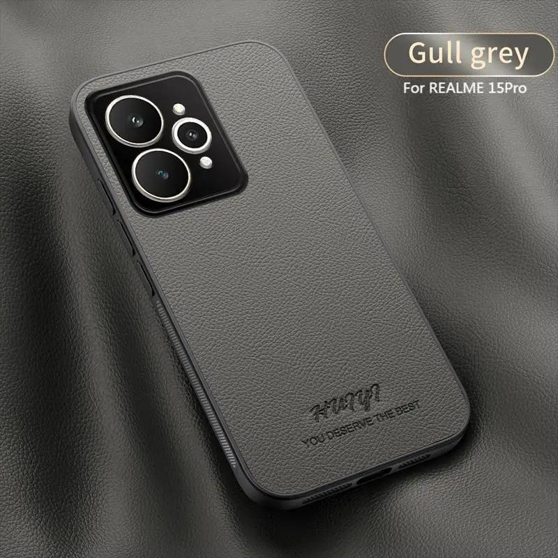 Магнитный чехол для автомобиля для Realme 15 Pro Realme15 5G Роскошный кожаный матовый мягкий каркас Защитная задняя крышка для Realme 14 Pro Plus 14T