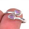 Natural Rainbow Moonstone Gemstone 925 Solid Silver Adjustable Ring Jewelry q6Q25