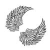 Angel Wings Metal Wall Art Indoor Outdoor Hanging Metal Angel Wings Wall Decor with LED Lights for Home Bedroom Living