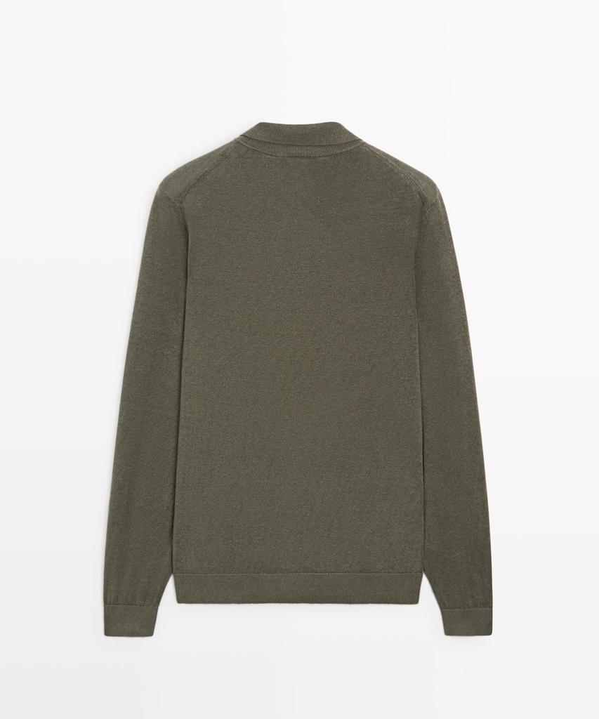 Кардиган Massimo Dutti из льняного трикотажа на пуговицах