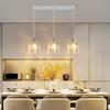 Lampe suspendue - NETTLIFE - 3 flammes G9 120 cm - Abat-jour verre blanc - Structure métal - Ø48 cm