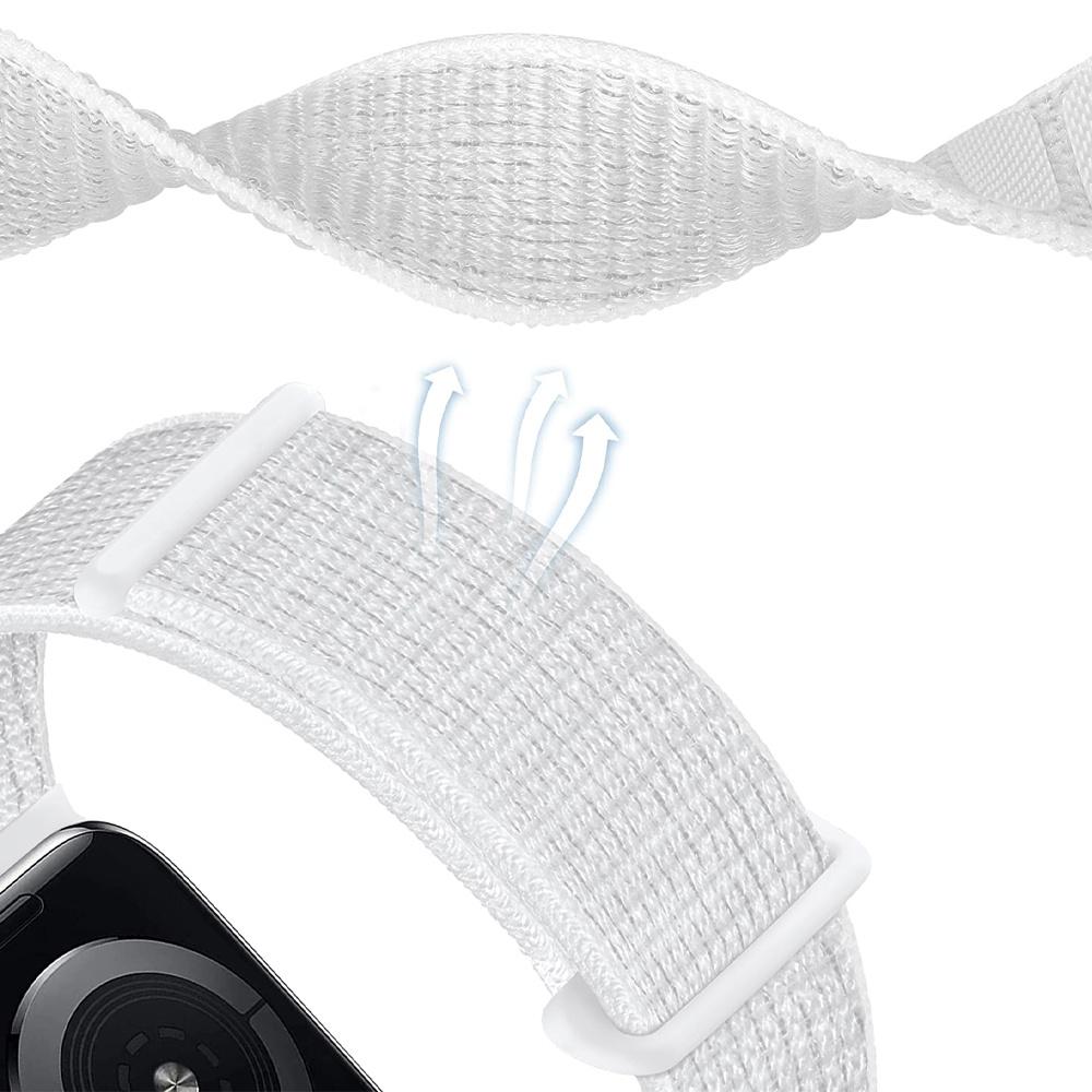 Pasek Alogy Nylon Strap Z Rzepem Do Apple Watch 1/2/3/4/5/6/7/8/Se/Ultra (42/44/45/49Mm) Biały