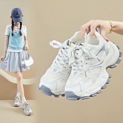 Новые женские летние туфли для папы, студенческие спортивные кроссовки для бега, повседневные кроссовки из дышащей сетки