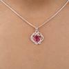 Драгоценный камень Розовый Турмалин Ювелирные изделия из стерлингового серебра 925 пробы Циркон Подвеска в форме сердца 0,84" CZP-14-1