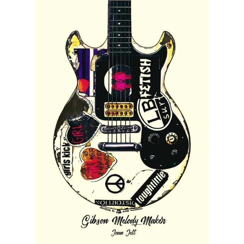 Famous Guitars Used By Famous Bands and Singers Music Posters Prints Canvas Printing Wall Art Picture for Living Room Home Decor