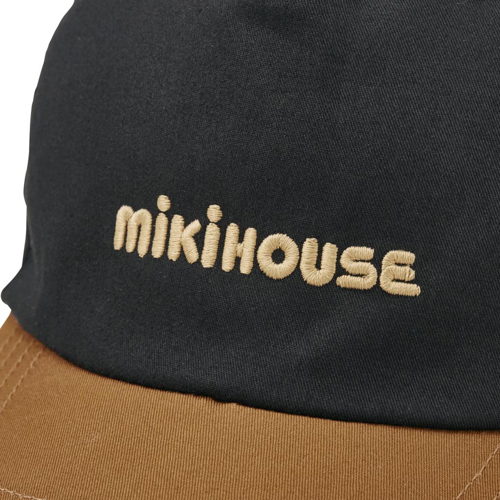 MIKI HOUSE UV Solid Check Boys and Size L Cap, Protection, Color, Logo, Pattern, Girls, Baby, Kids, Children's Clothing, (52-54cm), Black, 10-9124-681