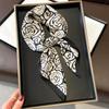 Camellia Black & White Mulberry Silk Scarf for Women - 70x70cm Stylish Spring/Autumn Accessory