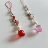 Beaded Mobile Phone Strap Strawberry Mobile Phone Key Chain Sweet Phone Lanyard