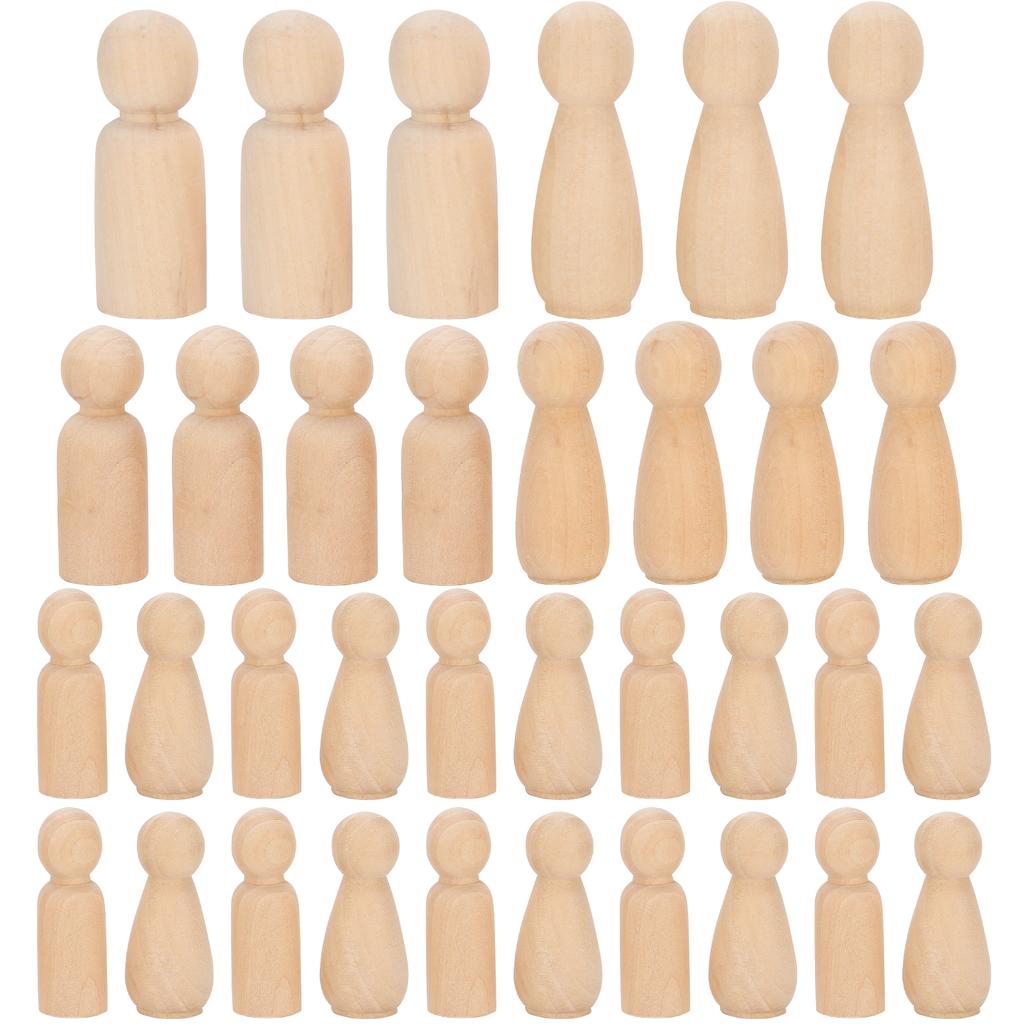 30 шт. деревянных кукольных тел с колышками, натуральные незаконченные фигуры людей, сделай сам, живопись, искусство, ремесла JM01791