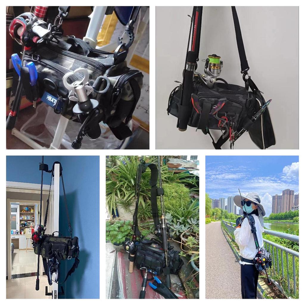 Multifunctional Waterproof Fishing Bag: Waist Pack, Shoulder Backpack, Crossbody, Rod Holder, Tackle Storage