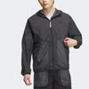 Adidas Lightweight Woven Monochrome Hooded Jacket Men Outerwear Black JI8658