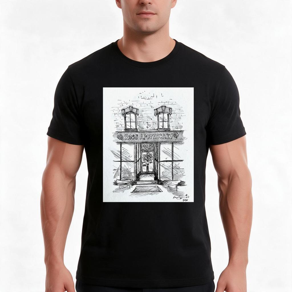 Rose Apothecary Original Ink Illustration TShirt Summer Casual Cotton Tee Oversized Streetwear Tops Vintage Graphic Print