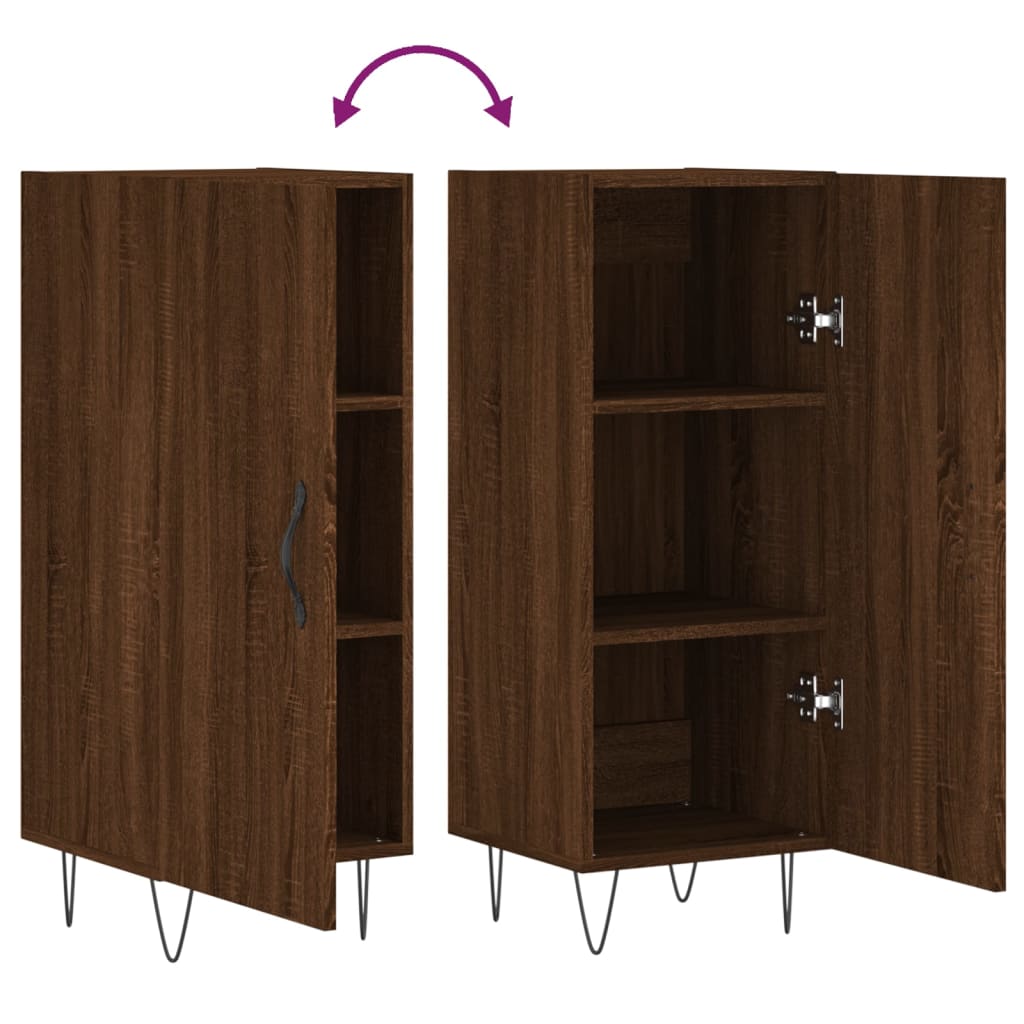 Sideboard in Brown Oak Look 34.5 x 34 x 90 cm Engineered Wood