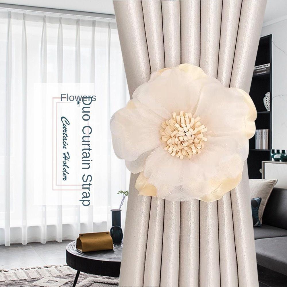 Magnetic Curtain Strap Flower Shape Curtain Fixer Clip Curtain Hanging Rope Home Decoration