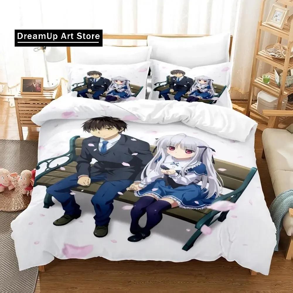 Новый комплект постельного белья с 3D-принтом Kawaii Anime Absolute Duo, односпальная кровать, двуспальная кровать размера Queen, двуспальная кровать, комплект постельного белья для взрослых и детей, комплект пододеяльников