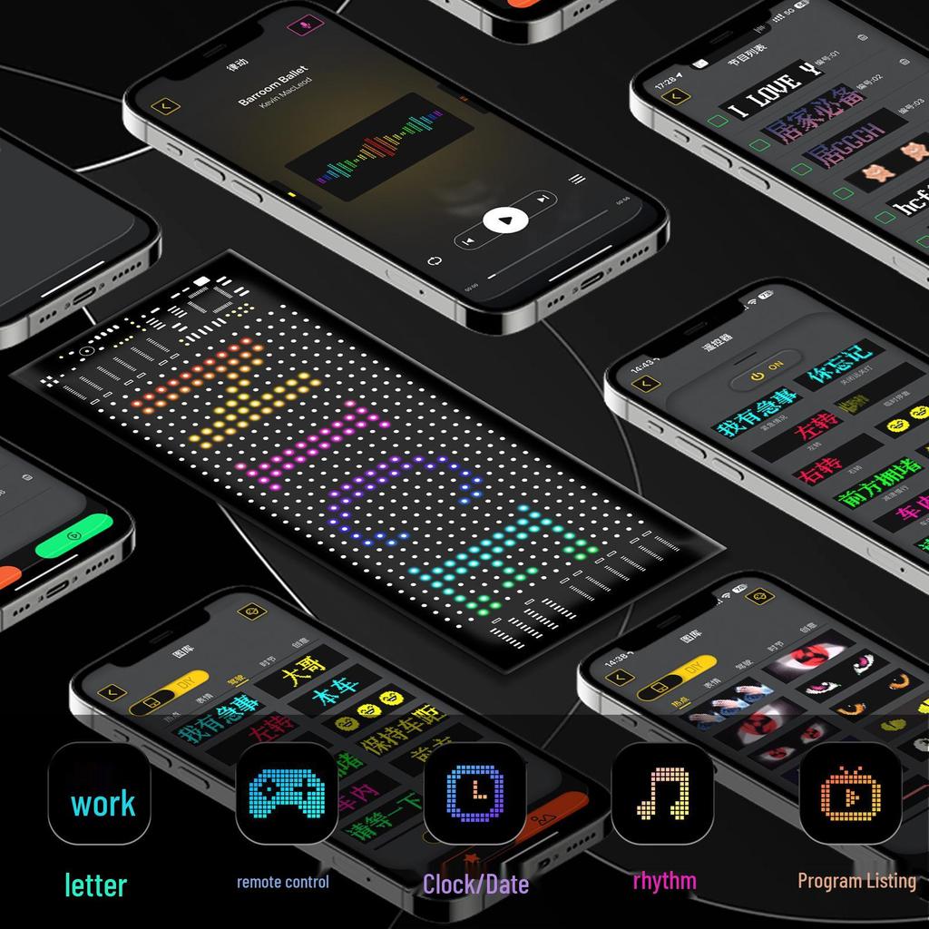 Светодиодная кепка с Bluetooth-дисплеем: Гибкий полноцветный бегущий экран 16x32 с функцией субтитров