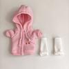 [Cloth Only] the Fashion  Clothes for 20CM Plush  Doll, Pink Hooded Sweatshirt + White Pile-up Socks.