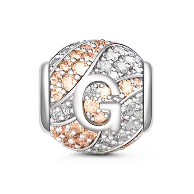 Круглые бусины из стерлингового серебра 925 пробы с буквами алфавита, подходят оригинальные модные браслеты «сделай сам» для женщин, подарочные ювелирные изделия