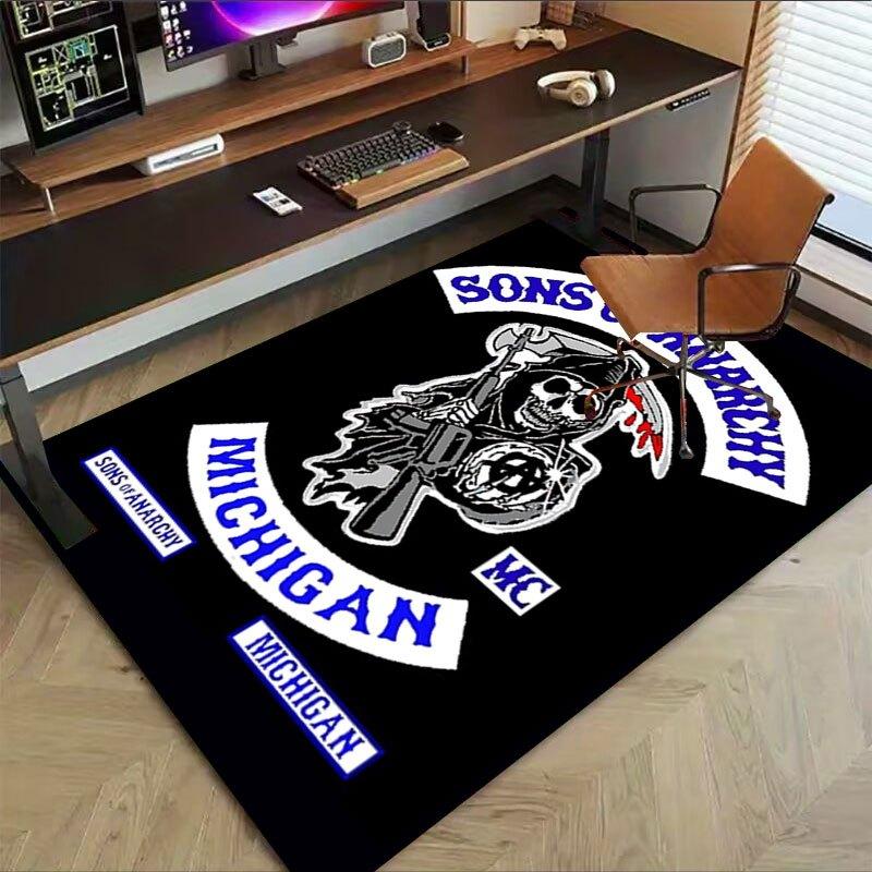 1pc Sons of Anarchy themed Office Carpet Chair Mats - durable polyester rug for home theater, office, dorm room decor - tA33
