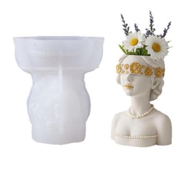 Силиконовая форма для кашпо «Замаскированная леди» с антипригарными поверхностями, идеально подходящая для литья смолы, бетонных поделок и подарков ручной работы