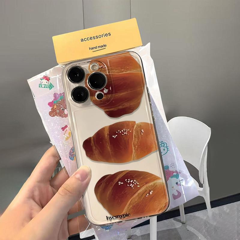 Креативный чехол для телефона в виде хлеба для iPhone 17 16 15 14 13 12 11 Pro Max 13 12 17Air 16e Ударопрочный Мягкий Прозрачный Чехол Coque