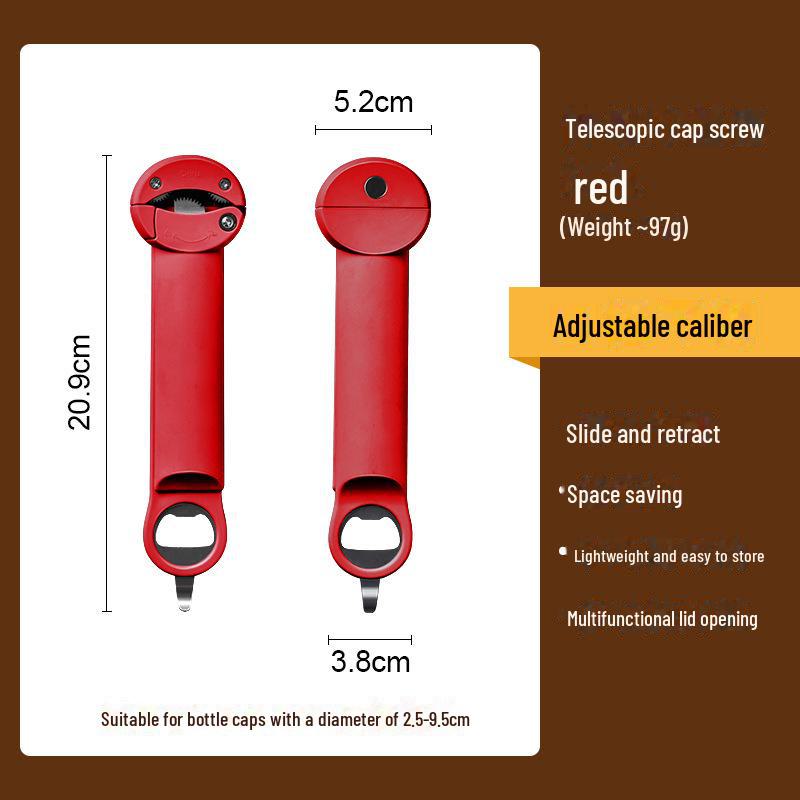 Многофункциональная телескопическая открывалка для банок и бутылок RAKUEN с функцией магнитного поворота