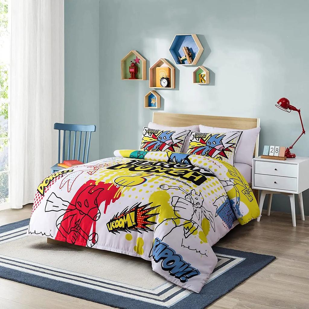 Пододеяльник Tye Dye, желтый, эстетичный, аниме, для мальчиков, комплект постельного белья на молнии, детский спальный гарнитур, мягкий, из полиэстера, чехол