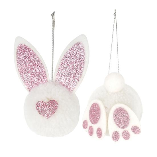 Easter Pendant with Hanging String Non-Woven Easter Bunny Butt Ear Pendant Seasonal Holiday