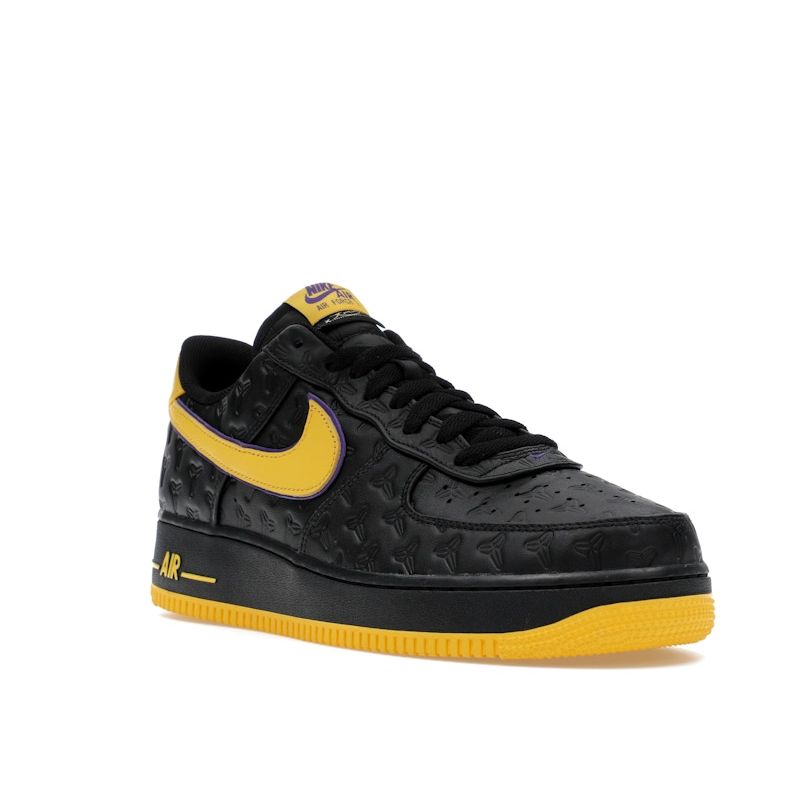 Kobe Bryant X Nike Air Force 1 Low Lakers Away Numbered Men Sneakers Black Varsity-Maize Varsity-Purple HV5122-001