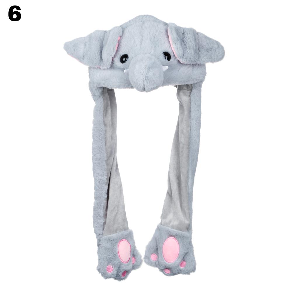 Winter Soft Warm Animals Ear Hat Rabbit Pinch Airbag Plush Funny Cap