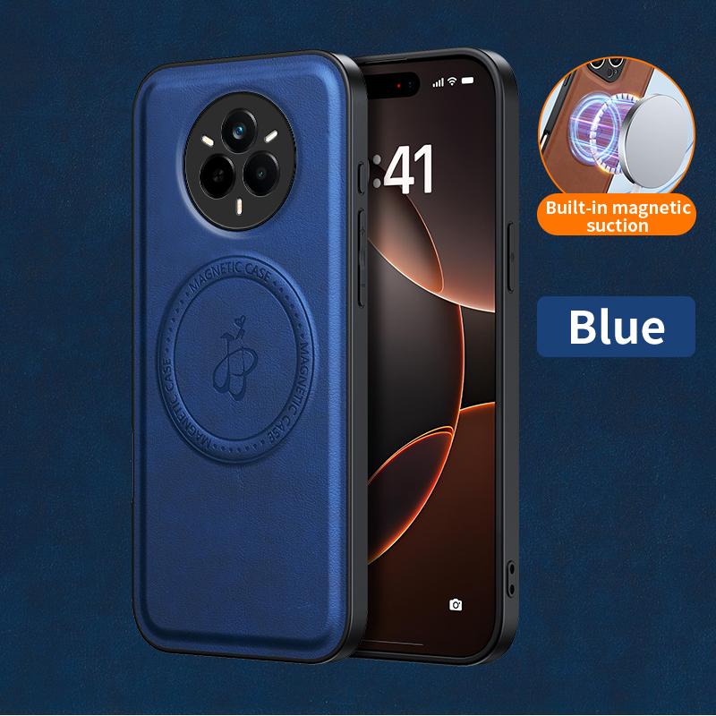 Беспроводная зарядка Магнитный чехол для Realme 14 Pro 5G 14 Pro+ Plus Защитная крышка PU кожа Жесткая задняя панель Coque