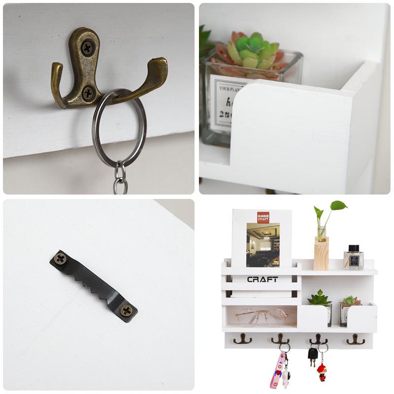 Деревянная настенная полка и держатель для ключей: Настенный органайзер для прихожей