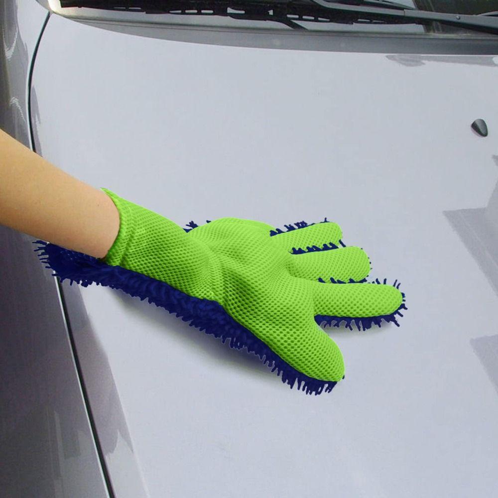 Anti-Scratch Car Washing Gloves Thick Cleaning Glove 5-Finger Design Washing Mitt Auto Detailing
