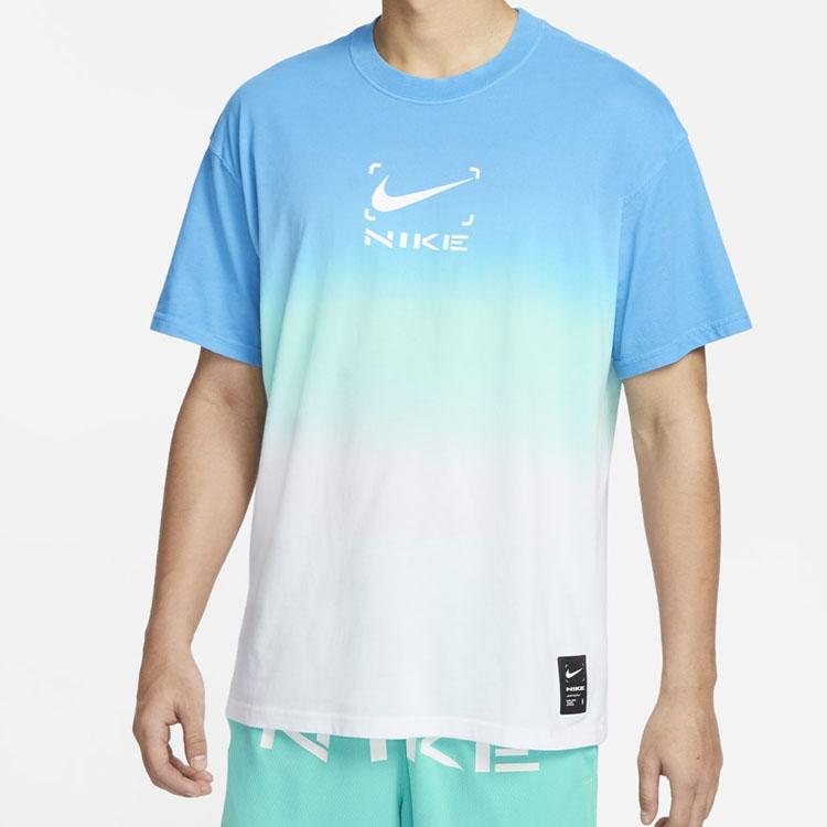 Nike SS23 Логотип Винтаж Дофамин Круглый вырез Короткий рукав Футболка Синий FN0320-134
