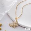 New Niche Design Retro Butterfly Micro-Inlaid Zircon Pendant Necklace Women'S Fashion Collarbone Chain