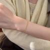 Минималистичный двухслойный браслет из серебра S925 с покрытием из 18-каратного золота с бусинами