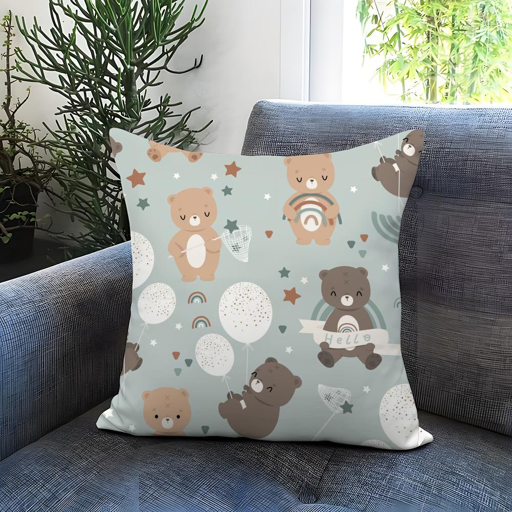 Cute Cartoon Texture Cushion Cover Comfortable Reversible Pillow Cover Ideal for Car Sofa Bedroom Beyond