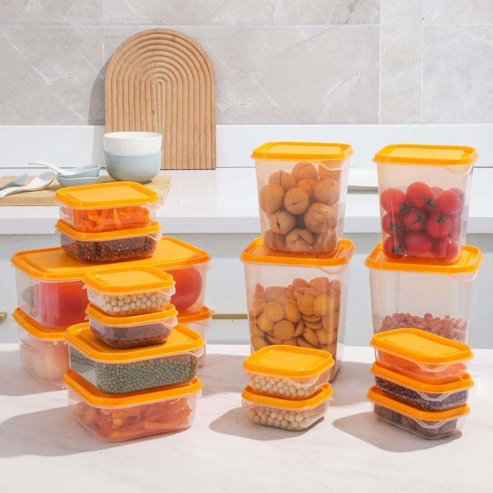 17Pcs/Set Stackable Fresh Keeping Box Plastic with Lid Food Storage Box Reusable Sealed Meal Prep Container Grain
