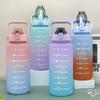 2 Liter Sports Water Bottle With Straw Men Women Fitness Water Bottles Outdoor Cold Water Bottlesc With Time Marker Drinkware